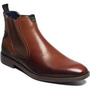 Stacy Adams Rayford Tan/ Havane Brown Leather Slip On Chelsea Boots Sz 10.5